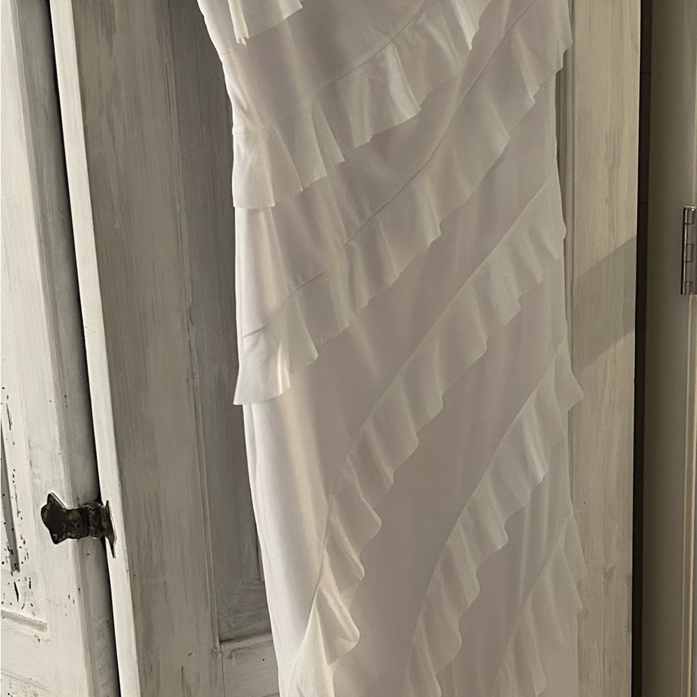 Elegant White Ruffled Dress